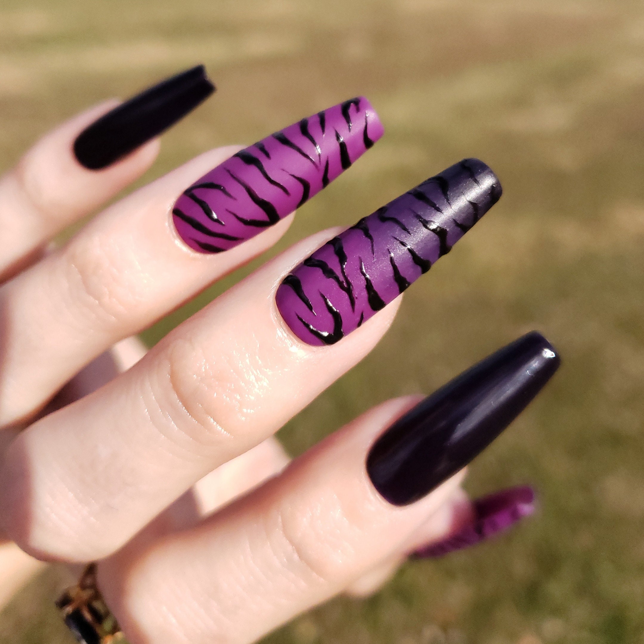 Zebra and Jaguar Decorated Nails