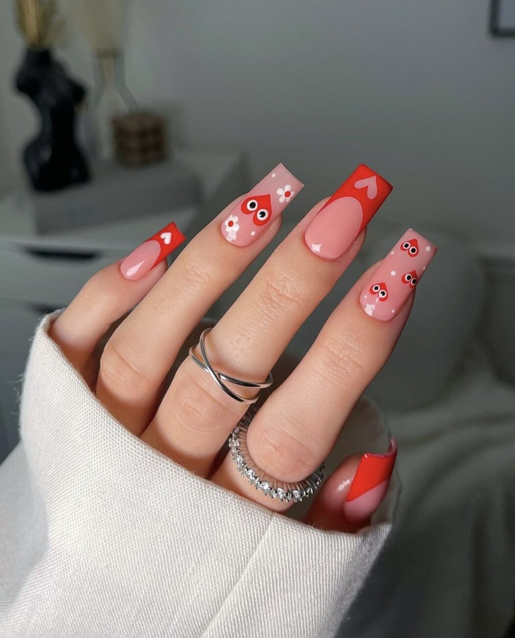 Heart Decorated Nails