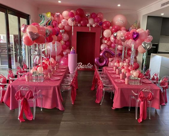 Decoração de festa da barbie