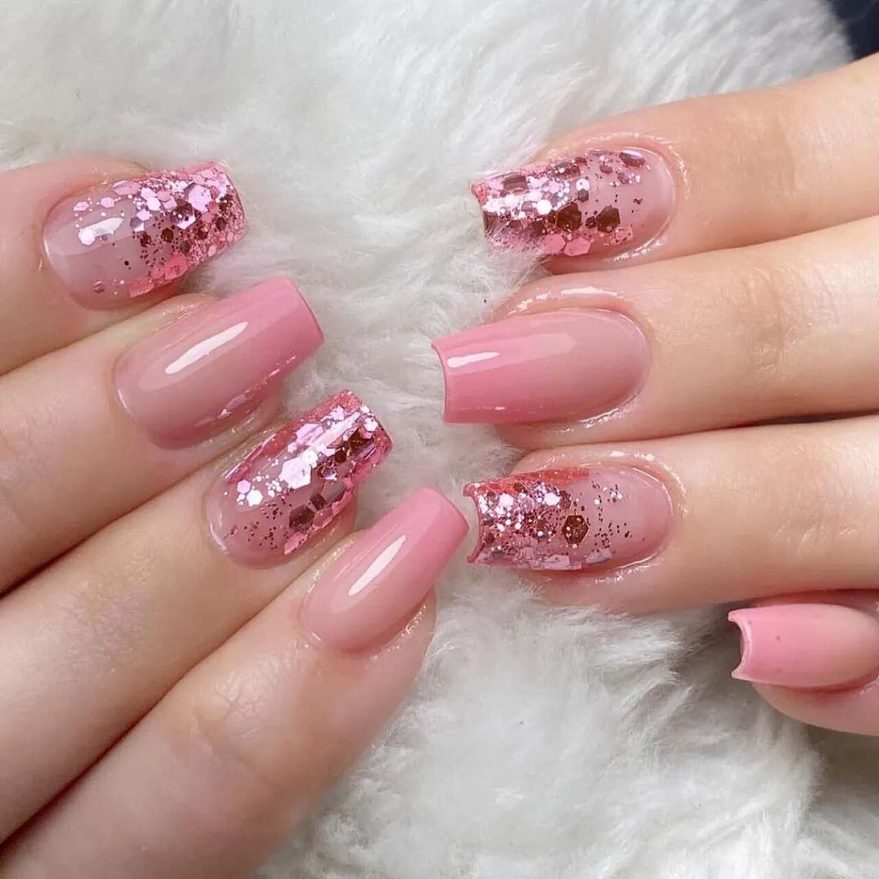 Unha Decorada Rose Gold