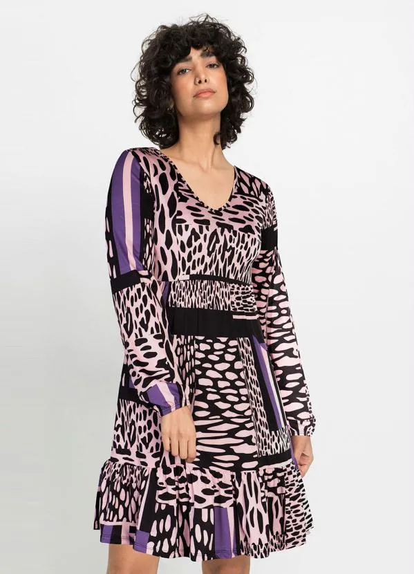 Vestido Animal Print Rosa