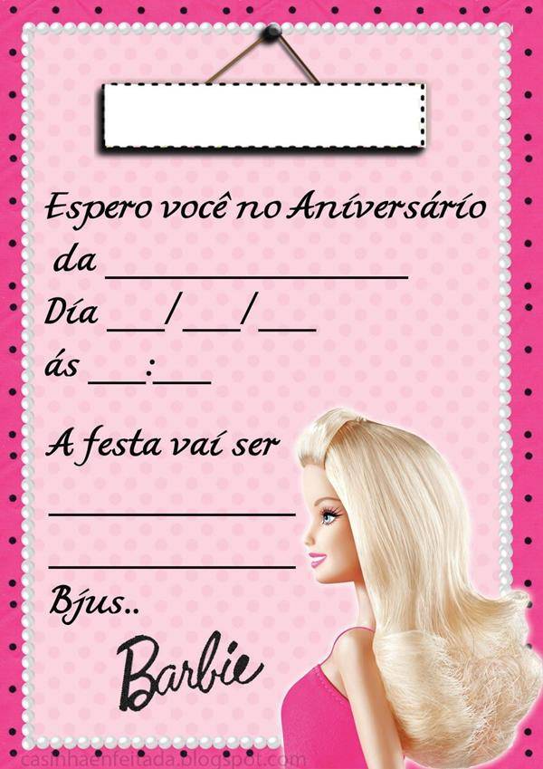 Convite para Festa da Barbie