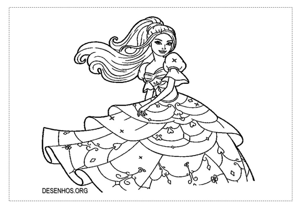 Desenho da Barbie para Colorir