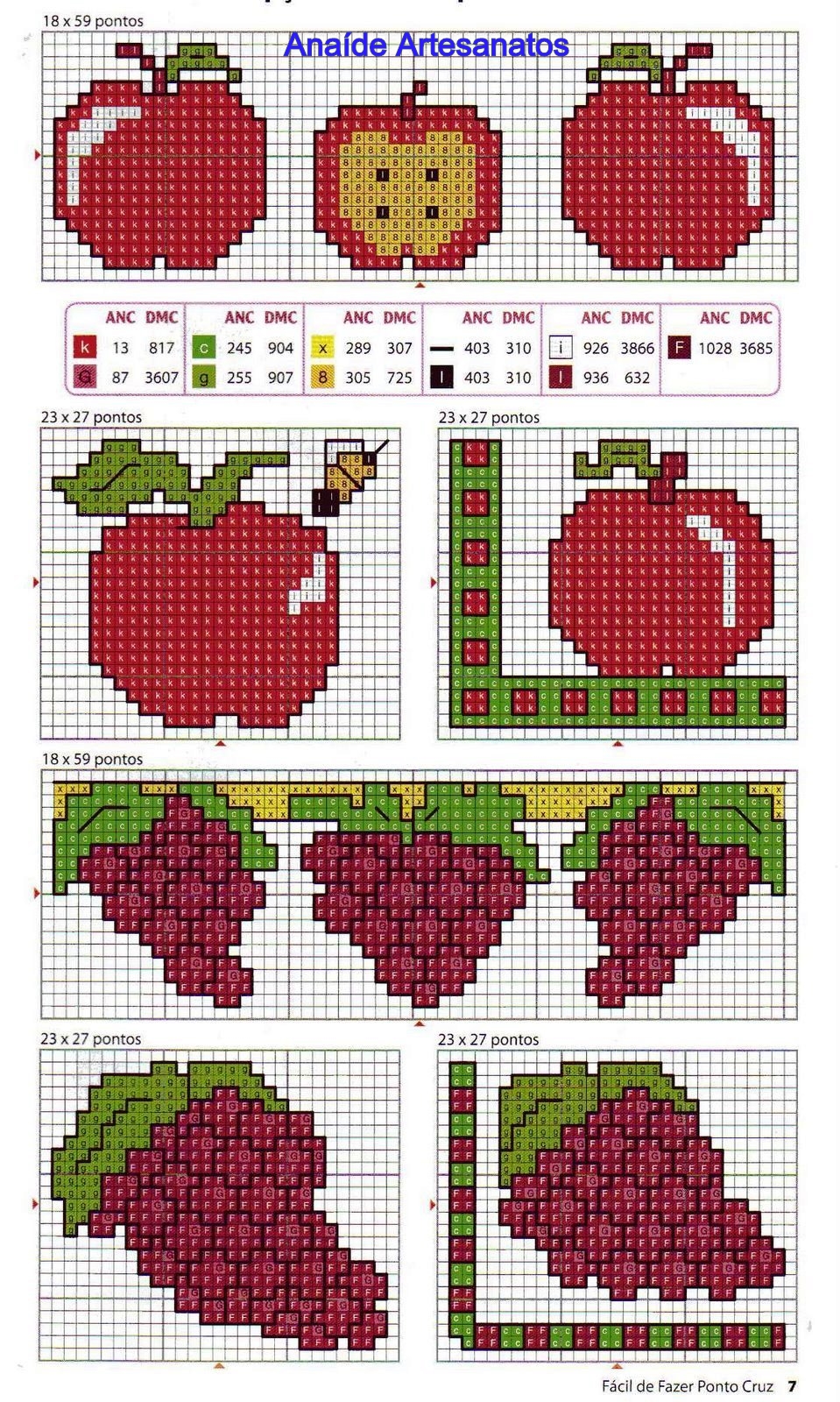 Graficos Frutas Em Ponto Cruz