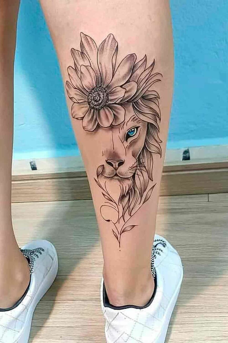 tatuagem feminina panturrilha