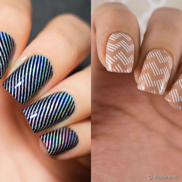 Unha Decorada Zig Zag