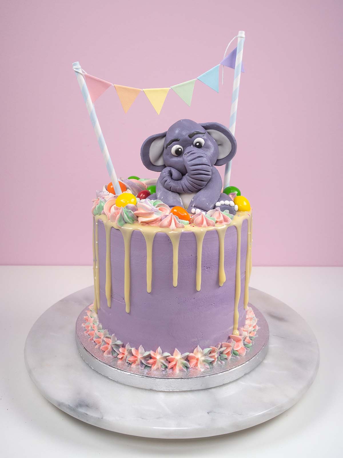 Lilac Decorated Cake