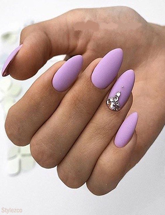 Purple Decorated Nail