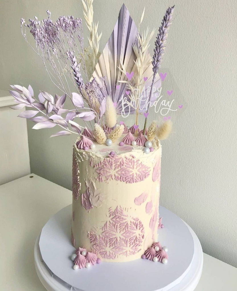 Lilac Decorated Cake