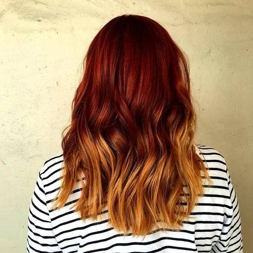 ombre hair red