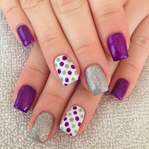 Purple Decorated Nail