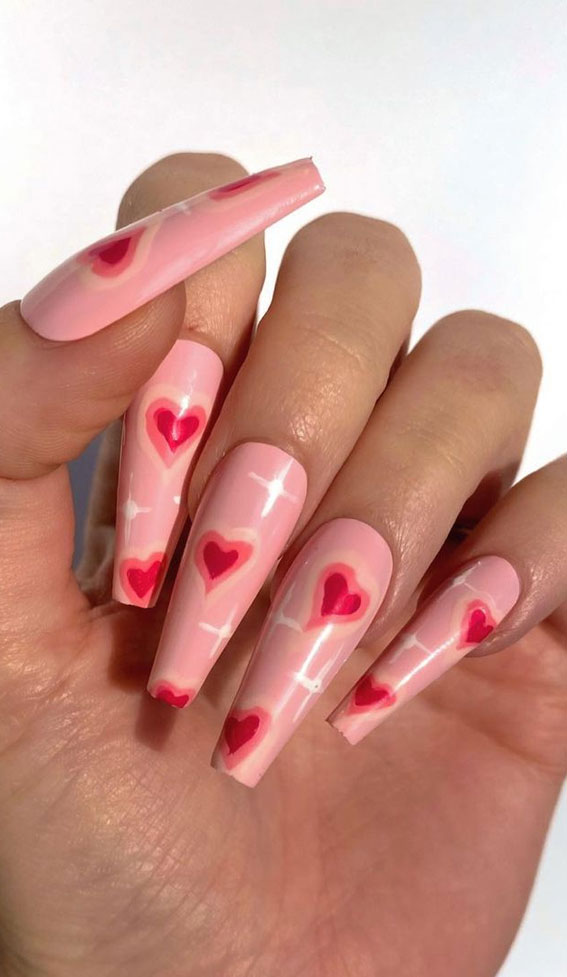 Heart Decorated Nails