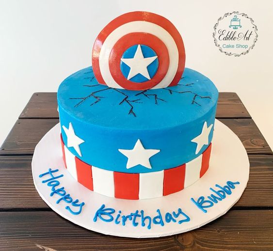 Captain America Decorated Cake