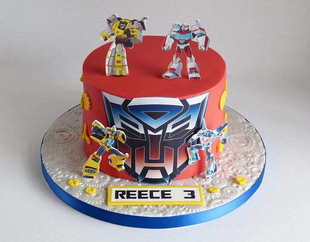 Transformers decorated cake