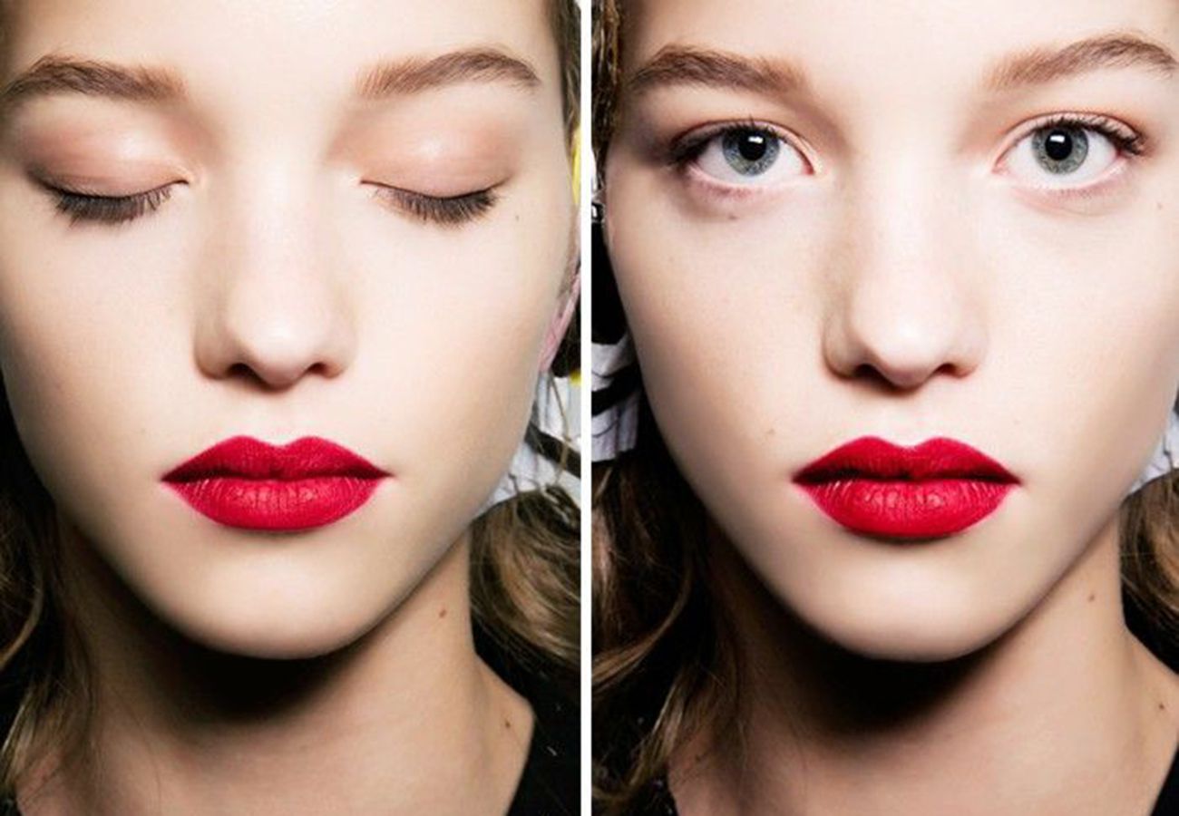 Makeup With Red Lipstick