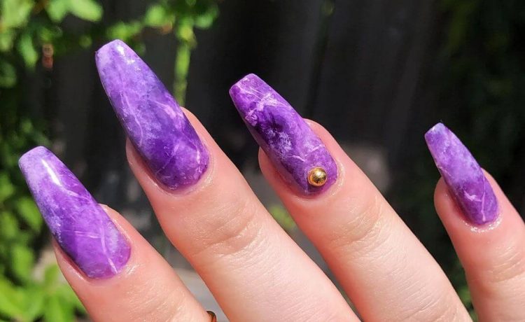 Purple Decorated Nail