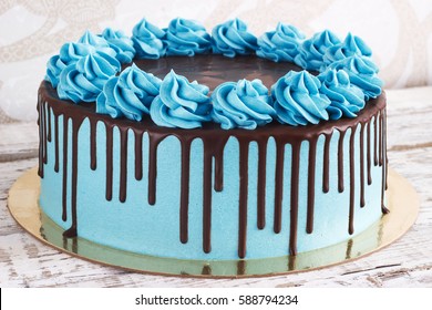 Blue Decorated Cake