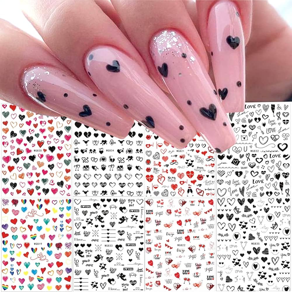 Heart Decorated Nails