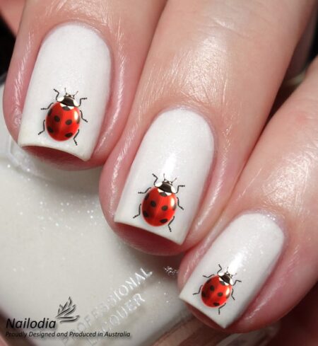 Ladybug Decorated Nails