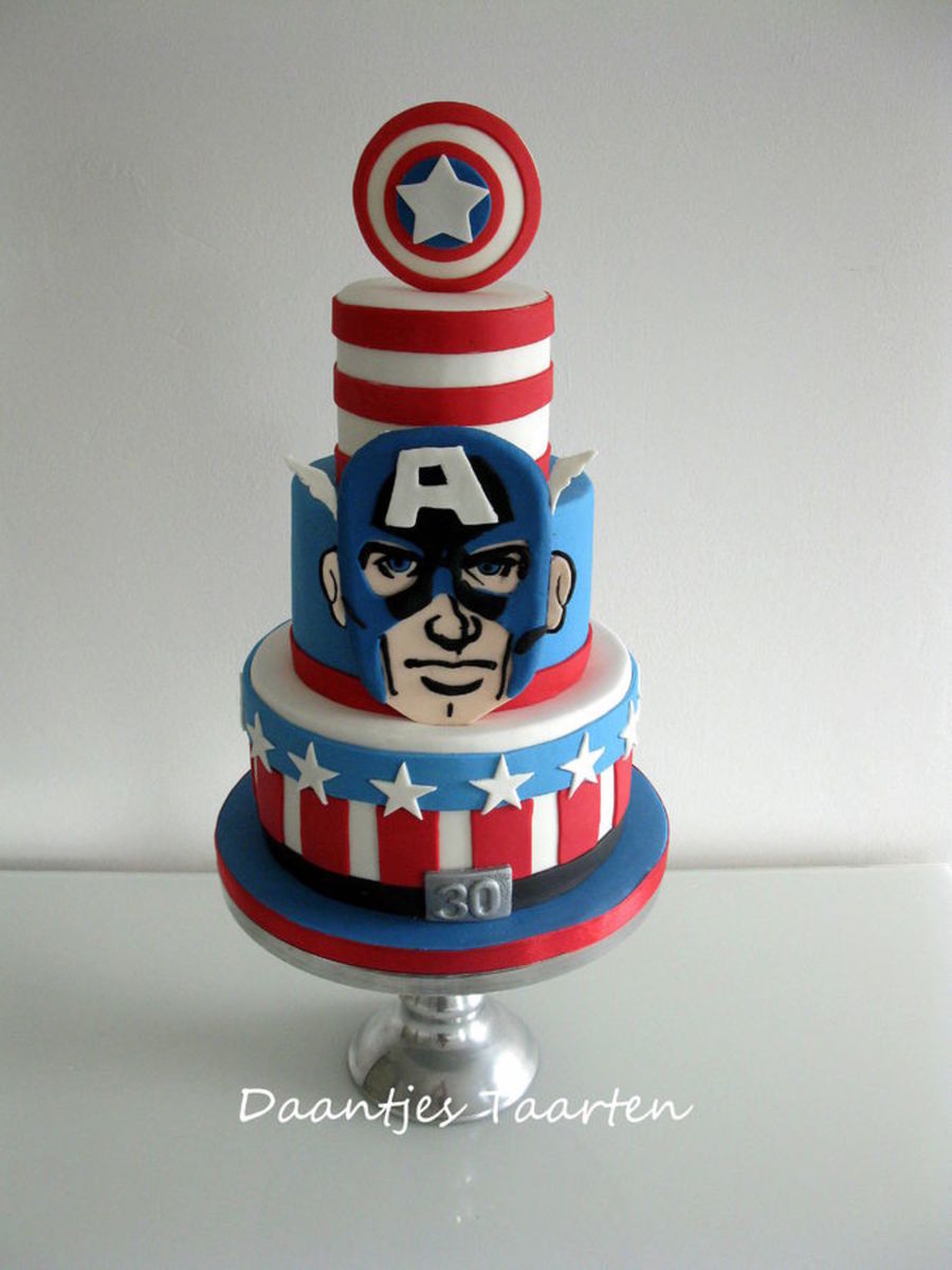 Captain America Decorated Cake