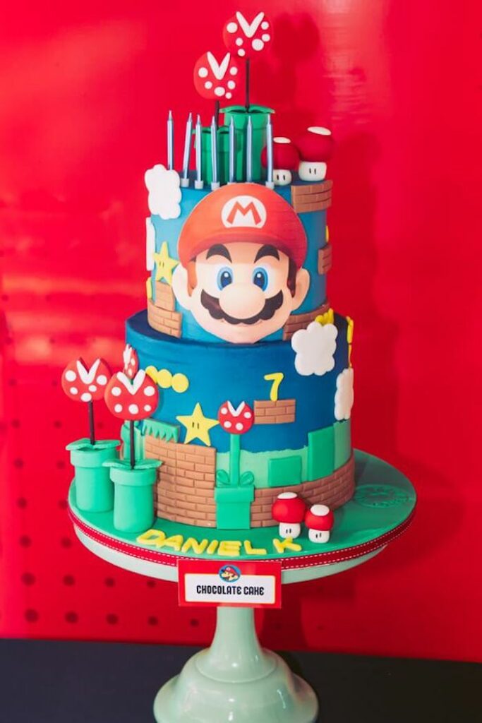 Mario Bros Decorated Cake