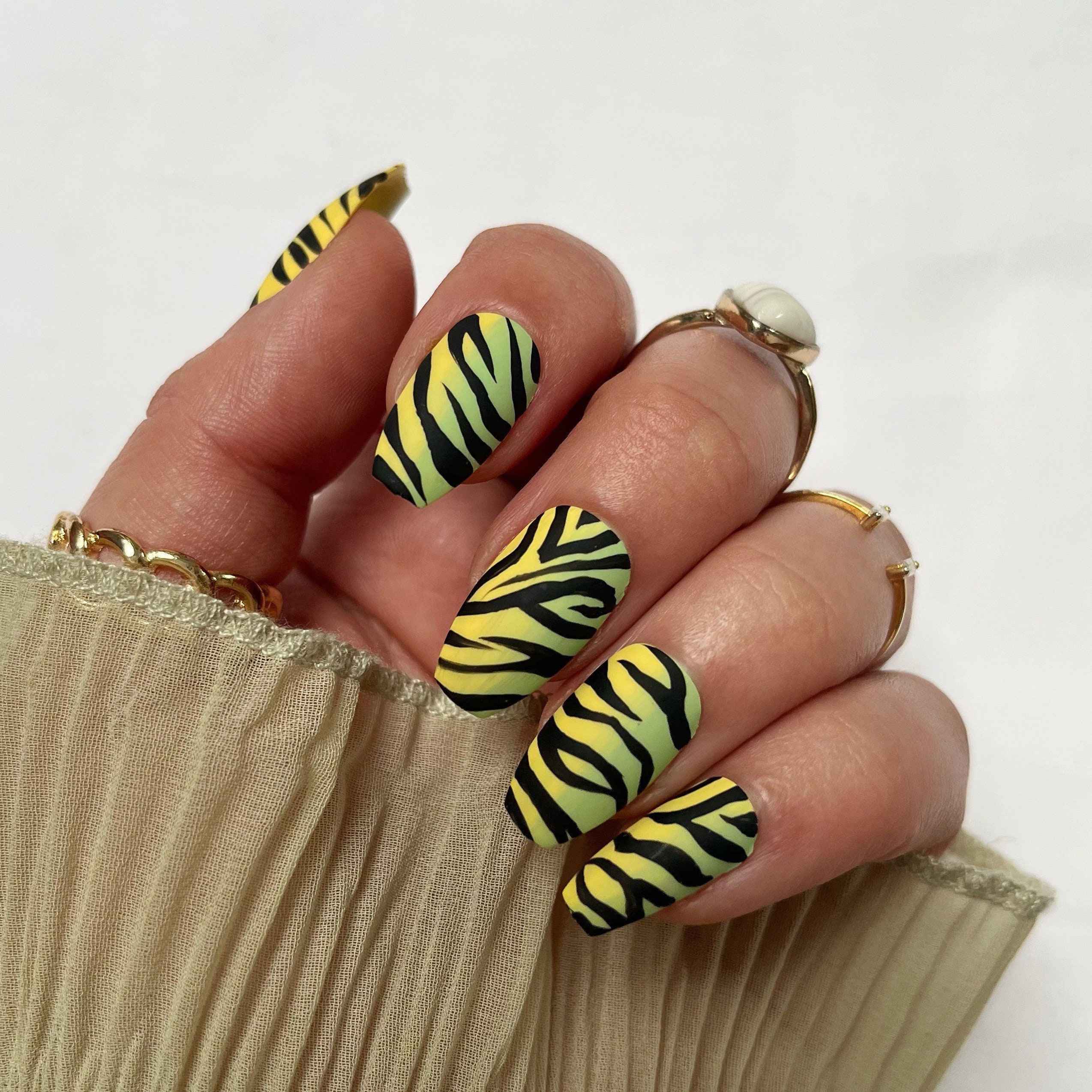 Zebra and Jaguar Decorated Nails