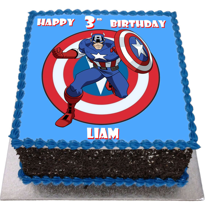 Captain America Decorated Cake