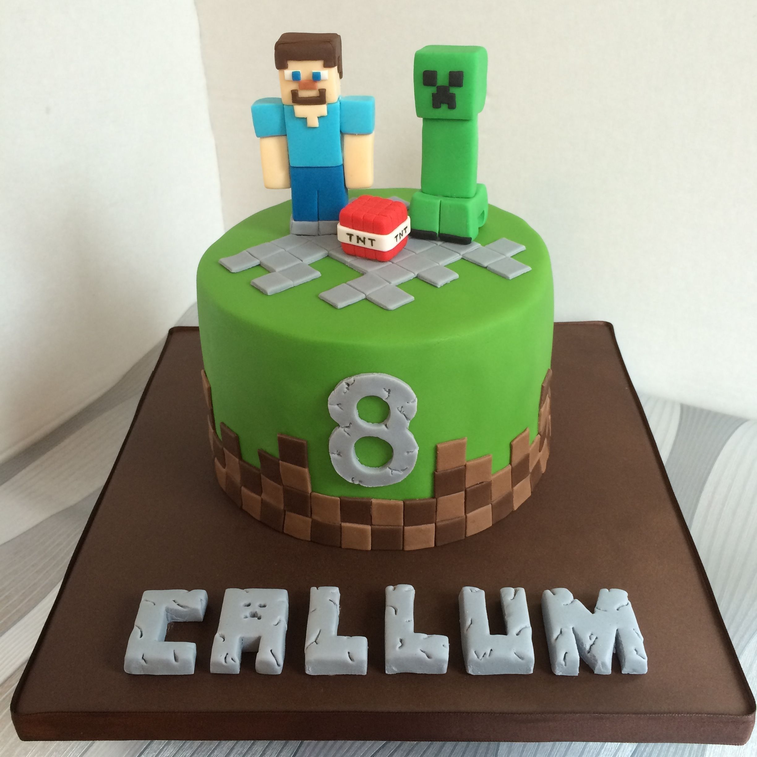 Minecraft decorated cake