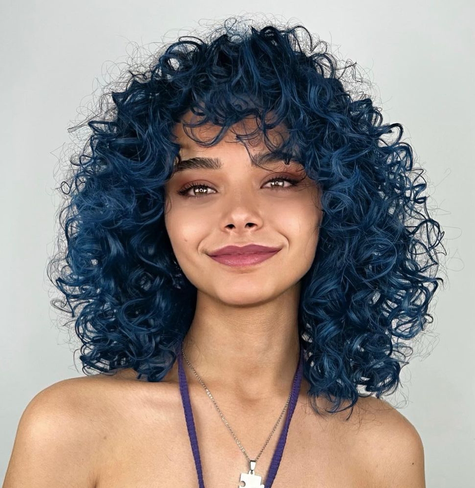 Blue Curly Hair