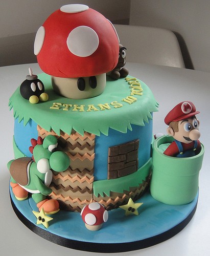 Mario Bros Decorated Cake