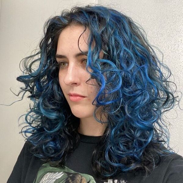 Blue Curly Hair