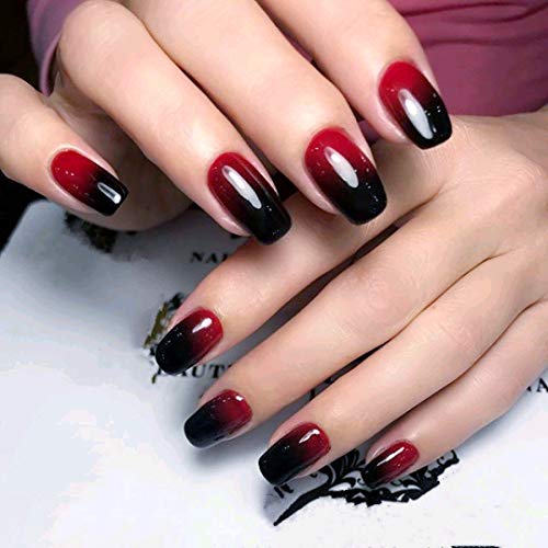 Black And Red Decorated Nails