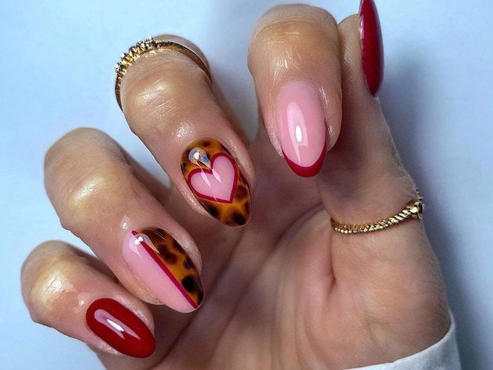 Heart Decorated Nails