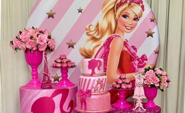 Decoração de festa da barbie