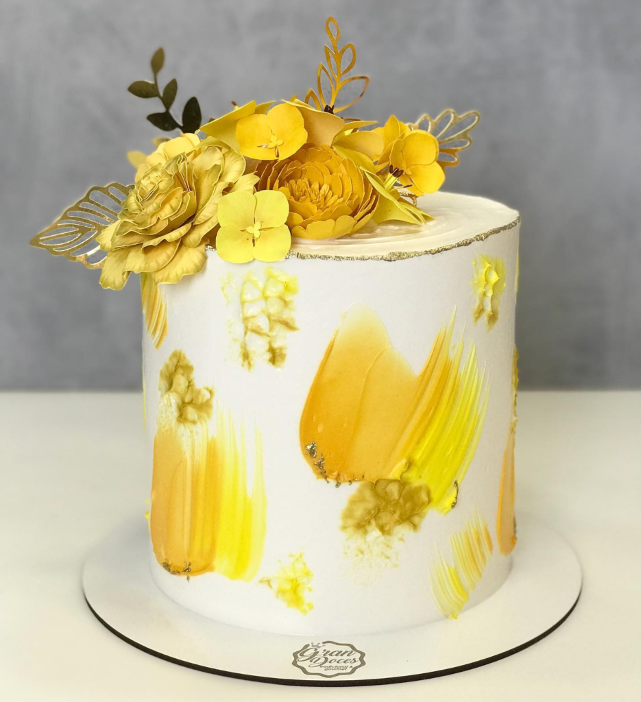 yellow feminine cake