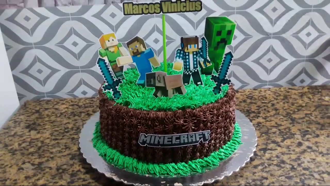 Bolo Decorado Minecraft