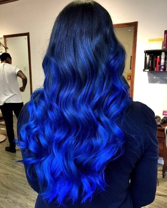 Blue Hair with Highlights