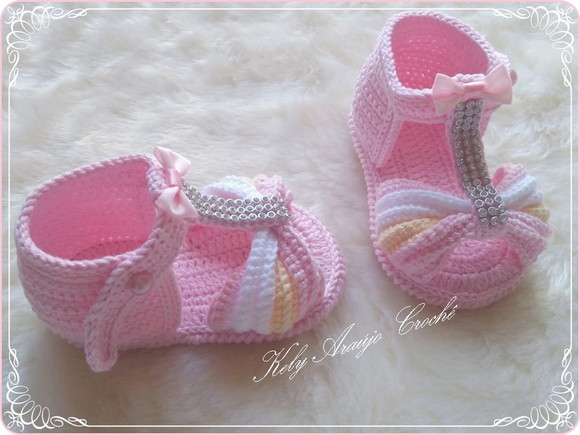 Sandalinha De Croche Para Bebe