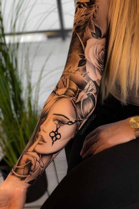 Tatuagem Feminina Braco Fechado