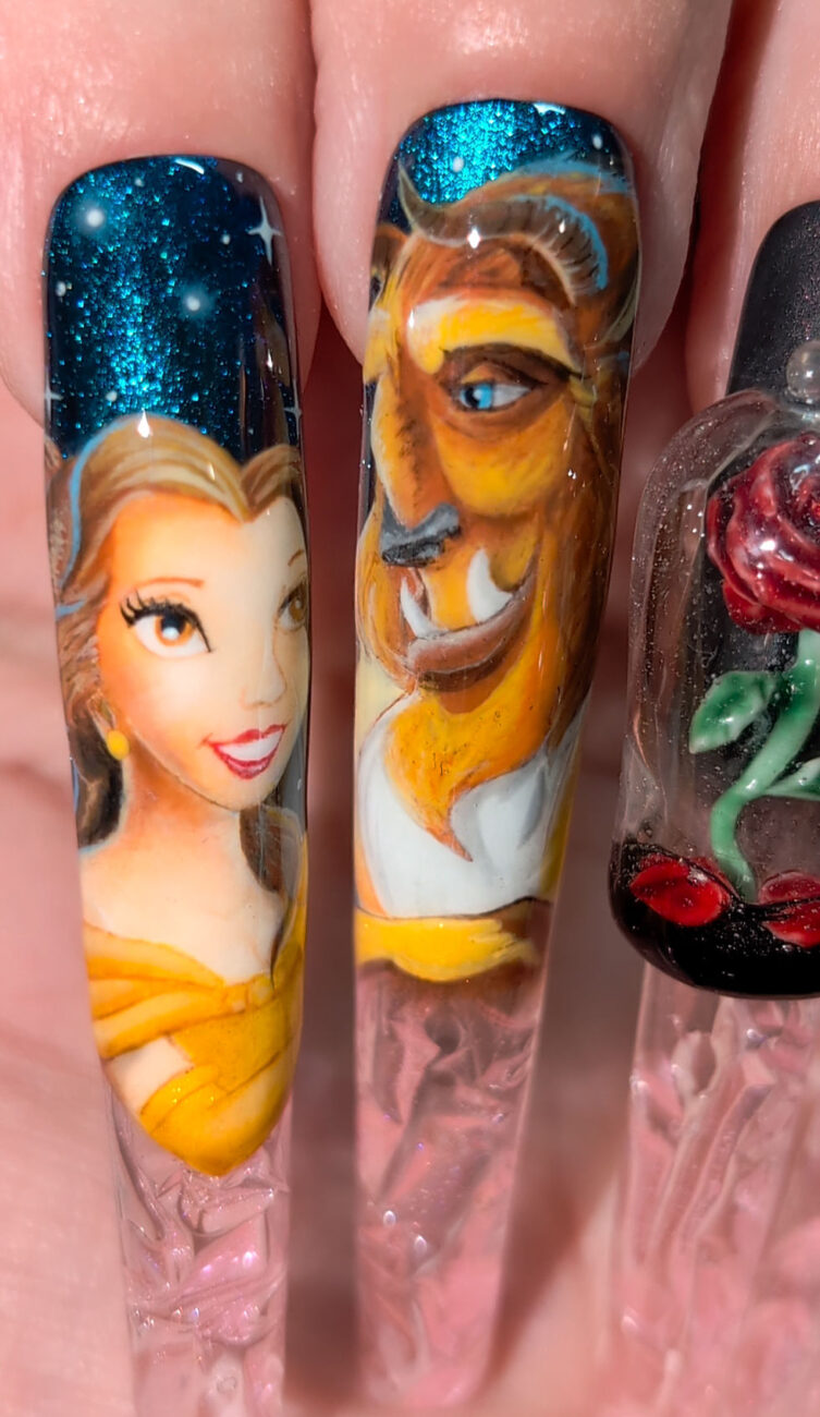 beauty and the beast nail art