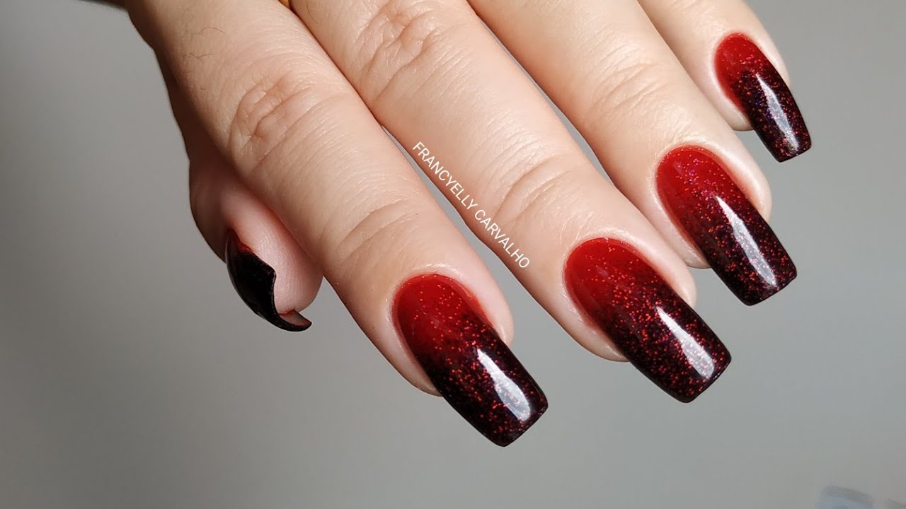 Unhas Decoradas Preto E Vermelho