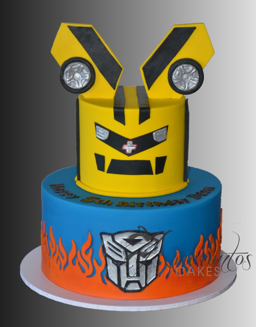 Transformers decorated cake