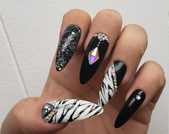 Zebra and Jaguar Decorated Nails