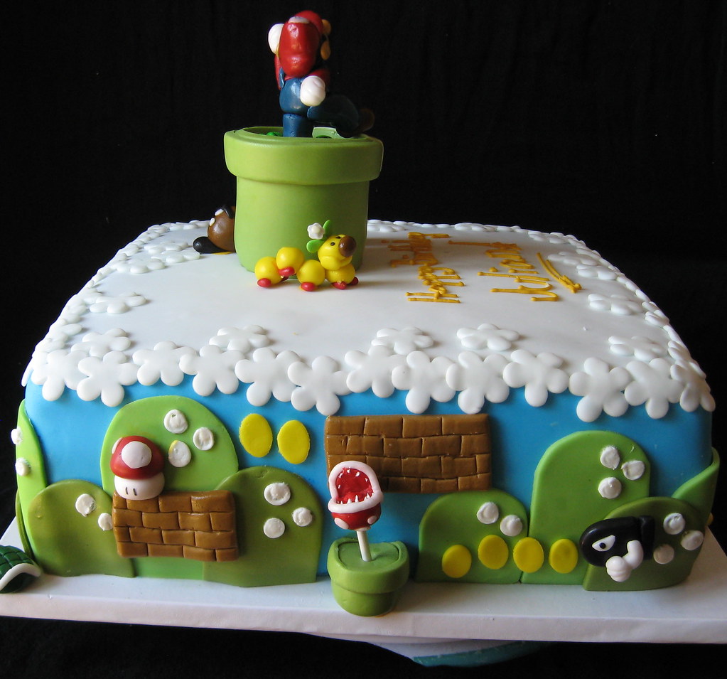 Mario Bros Decorated Cake