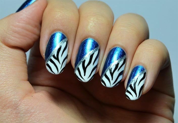 Zebra and Jaguar Decorated Nails