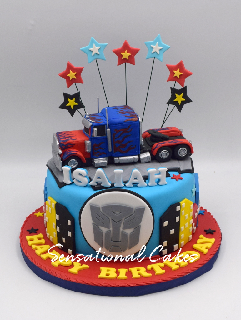 Transformers decorated cake