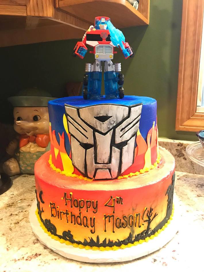 Transformers decorated cake