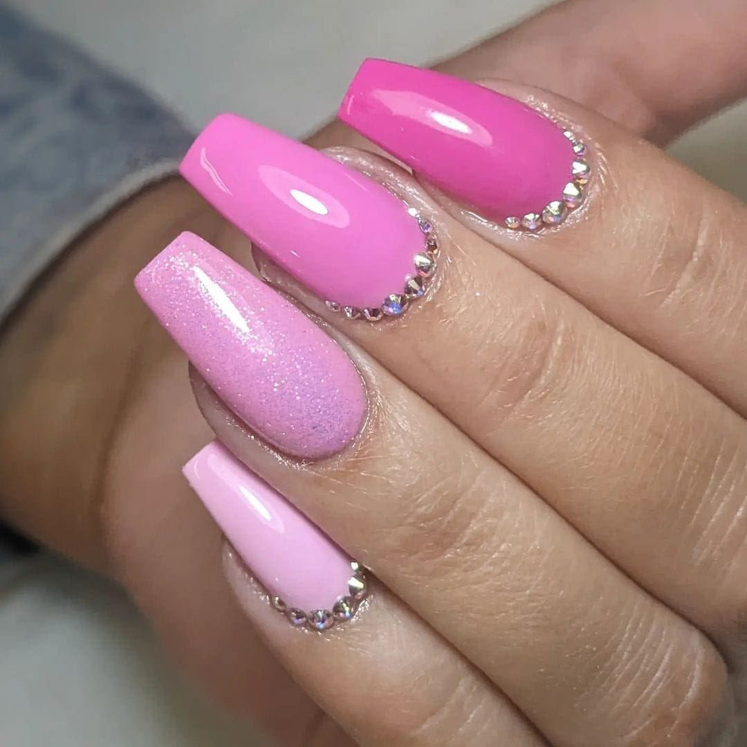 Pink Decorated Nails