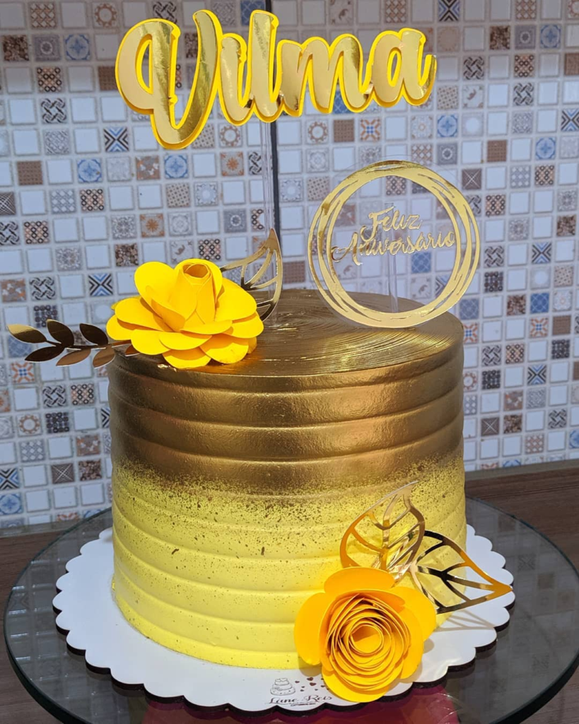 yellow feminine cake