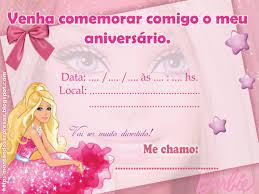 Convite para Festa da Barbie